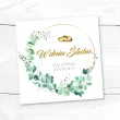 prezent na slub pamiatka kartka okolicznosciowa eukaliptus beauty wesele 15x15 cm
