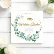 prezent na slub pamiatka kartka okolicznosciowa eukaliptus beauty wesele 15x15 cm