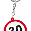 prezent na trzydzieste urodziny breloczek do kluczy z liczba 30 kolekcja traffic znak drogowy