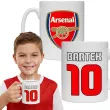 prezent na urodziny dla kibica pilkarza kubek pilka nozna arsenal personalizacja
