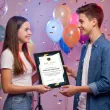 prezent na urodziny personalizowany certyfikat w ramce dowolne imie wzory do wyboru a4