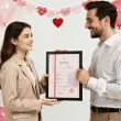 prezent na walentynki dla niej swiadectwo w ramce personalizacja certyfikat imie a4