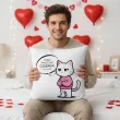 prezent na walentynki poszewki na poduszke zakochane kotki zestaw matching rocznica 40 cm x2