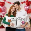 prezent na walentynki poszewki na poduszke zakochane kotki zestaw matching rocznica 40 cm x2