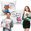 prezent na walentynki poszewki na poduszke zakochane kotki zestaw matching rocznica 40 cm x2