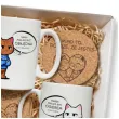 prezent na walentynki rocznice kubki zestaw upominkowy zakochane kotki personalizacja imiona