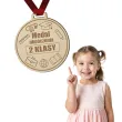 prezent na zakonczenie roku szkolnego drewniany medal ukonczenie 2 klasy upominek