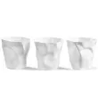przyborniki zgniecione kubeczki oslonki na doniczki bialy gadgetmaster 3 szt