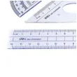 przybory geometryczne classic 4 elementy z linijka 15 cm transparent z granatem deli