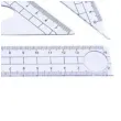 przybory geometryczne classic 4 elementy z linijka 15 cm transparent z granatem deli