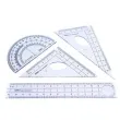 przybory geometryczne classic 4 elementy z linijka 15 cm transparent z granatem deli