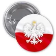 przypinka godlo polski okragla bialo czerwona 56 mm