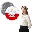 przypinka godlo polski okragla bialo czerwona 56 mm