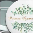 przypinka komunia swieta eukaliptus beauty okragla 56 mm