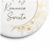 przypinka komunia swieta gold line glamour okragla 56 mm