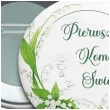 przypinka komunia swieta konwalia okragla 56 mm
