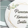 przypinka komunia swieta mietowa geometria okragla 56 mm