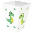 pudelka na popcorn wesole dinozaury bialy zielony congee 6 szt