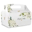 pudelko na ciasto chrzest kwiaty bialy toledo 5 szt