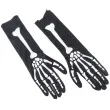 rekawiczki szkielet dlugie czarno biale tropic 36 cm