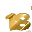 scrapki akrylowe liczba 18 mini zlote lustrzane 30x25 mm 3 szt