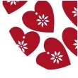 scrapki drewniane serce z kwiatkiem czerwone 15 szt