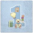 serwetki 1 urodziny chlopca maki 33 cm 20 szt