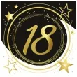 serwetki 18 urodziny gwiazdy czarno zloty guirca 33 cm 12 szt
