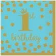 serwetki 1st birthday urodziny niebieskie amscan 25 cm 16 szt