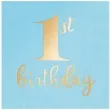 serwetki 1st birthday urodziny niebieskie partypal 33 cm 10 szt