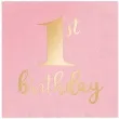 serwetki 1st birthday urodziny rozowe partypal 33 cm 10 szt