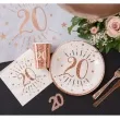 serwetki 20 urodziny gold rose santex biale 33 cm 10 szt