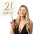 serwetki 21 urodziny 21th birthday partydeco biale 33 cm 20 szt