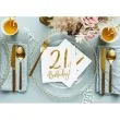 serwetki 21 urodziny 21th birthday partydeco biale 33 cm 20 szt