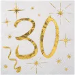 serwetki 30 urodziny gold santex biale 25 cm 20 szt