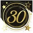 serwetki 30 urodziny gwiazdy czarno zloty guirca 33 cm 12 szt