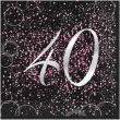 serwetki 40 urodziny glitz unique rozowe 33 cm 16 szt