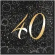 serwetki 40 urodziny glitz unique zlote 33 cm 16 szt