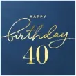 serwetki 40 urodziny happy birthday 40 granatowe partypal 33 cm 10 szt