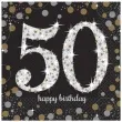 serwetki 50 urodziny sparkling celebrations gold amscan 33 cm 16 szt