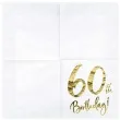 serwetki 60 urodziny 60th birthday partydeco biale 33 cm 20 szt