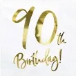 serwetki 90 urodziny 90th birthday partydeco biale 33 cm 20 szt
