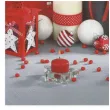 serwetki bialo czerwone kompozycja swiateczna maki 33 cm 20 szt