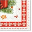 serwetki boze narodzenie swiece i szyszki czerwone paw 33 cm 20 szt