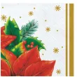 serwetki bukiet poinsecji na bialym tle maki 33 cm 20 szt