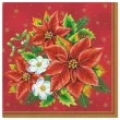serwetki bukiet poinsecji na czerwonym tle maki 33 cm 20 szt