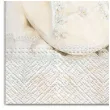 serwetki chrzest buciki ecru maki 33 cm 20 szt