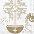serwetki chrzest krzyz zloty ecru maki 33 cm 20 szt