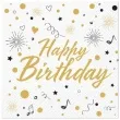 serwetki dwustronne happy birthday bialo zloty 33 cm paw 20 szt