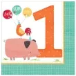 serwetki farma cyfra 1 amscan 33 x 33 cm 16 szt